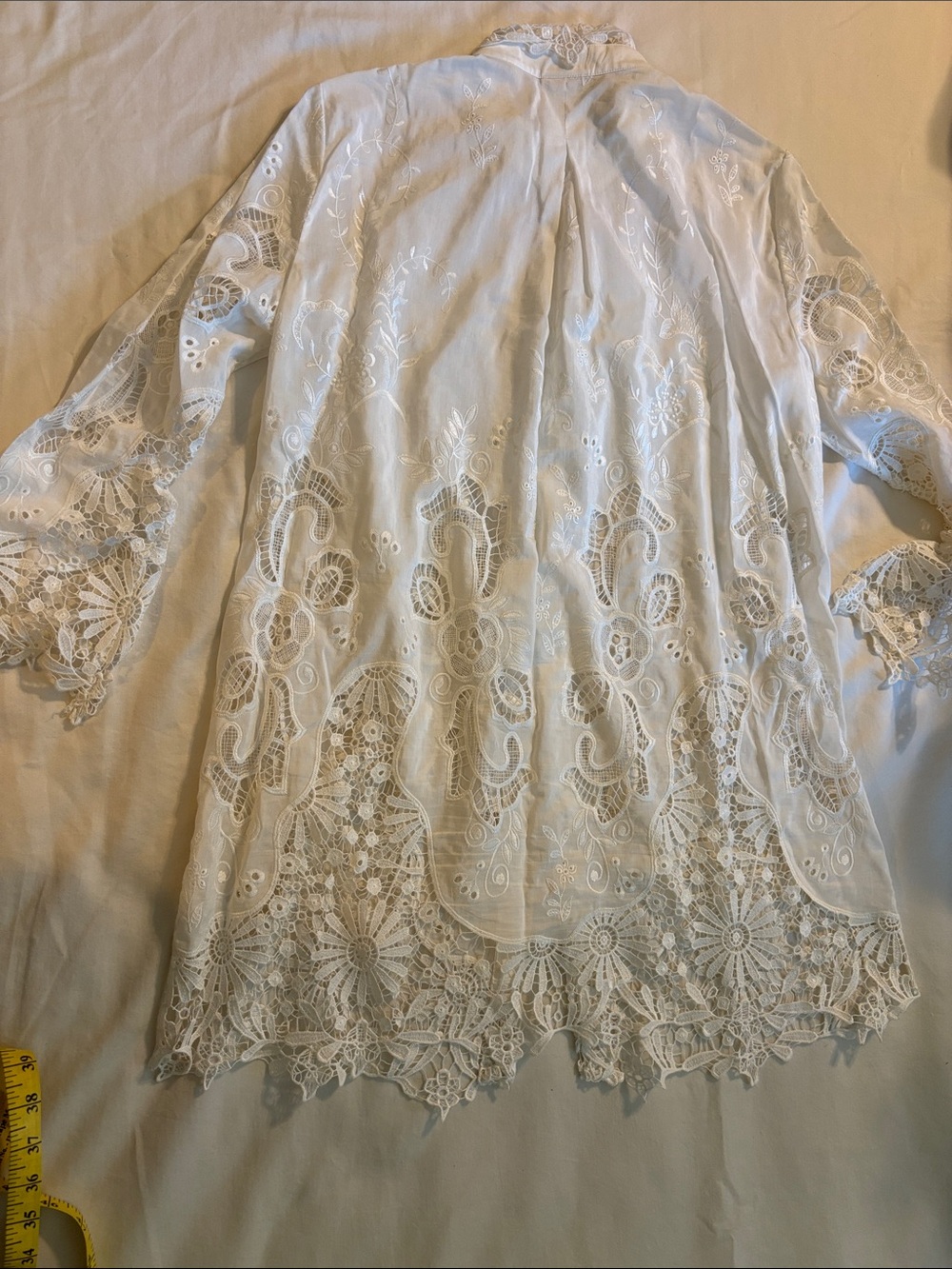 Elie Tahari White Lace Tunic Blouse - Picture 6 of 6